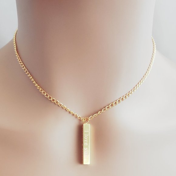 I Love You Gold Necklace - Picture 1 of 1